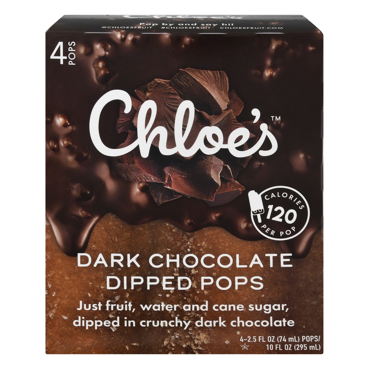 slide 1 of 1, Chloe's Pops, Dark Chocolate, Dipped, 4 ct