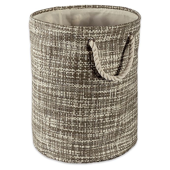 slide 1 of 7, Design Imports Tweed Large Round Paper Storage Bin - Grey, 1 ct