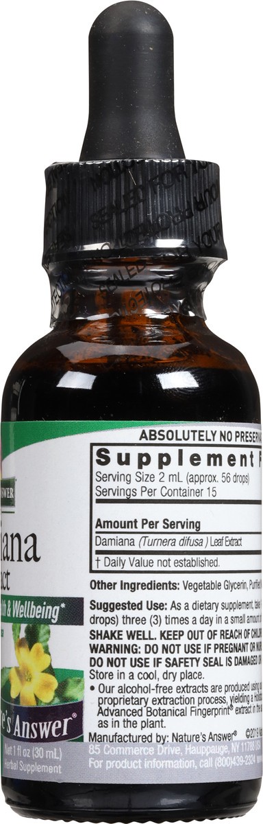 slide 10 of 13, Nature's Answer 2500 mg Promotes Overall Health & Wellbeing Damiana Extract 1 fl oz, 1 fl oz