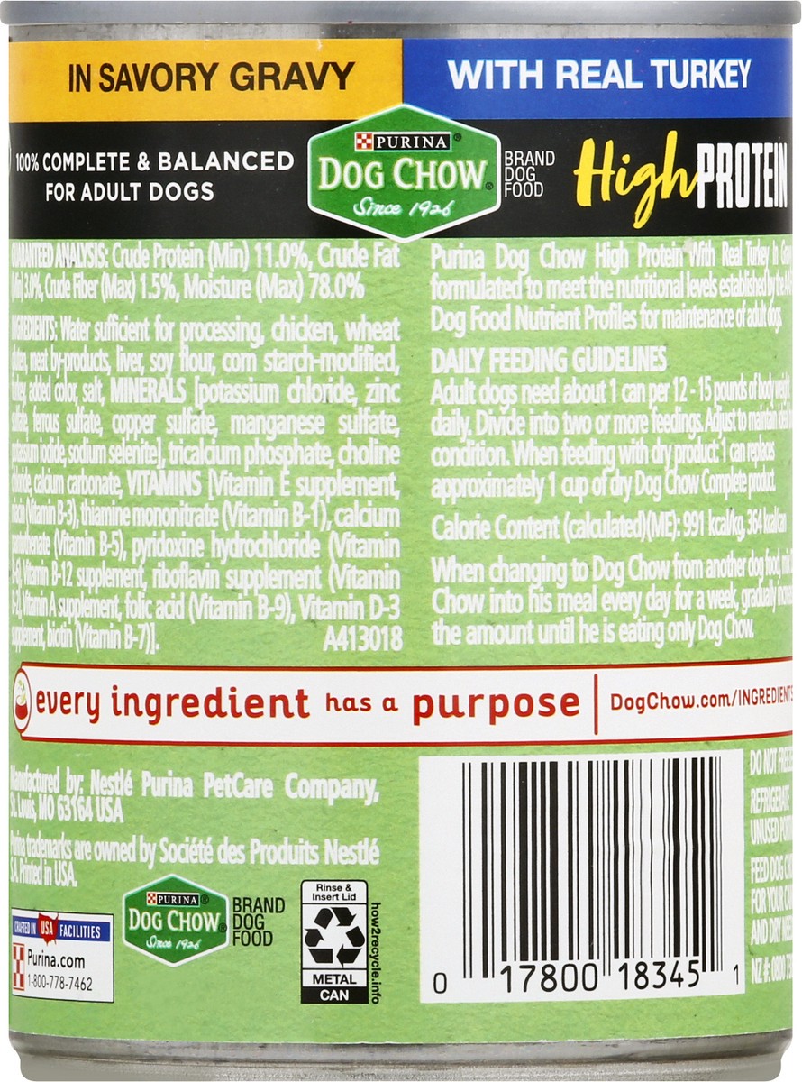 slide 4 of 9, Dog Chow Purina Dog Chow High Protein Gravy Wet Dog Food, High Protein With Real Turkey, 13 oz