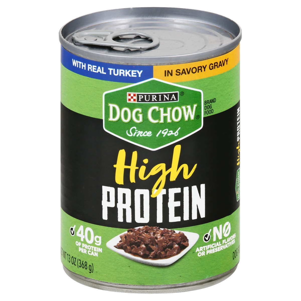 slide 1 of 9, Dog Chow Purina Dog Chow High Protein Gravy Wet Dog Food, High Protein With Real Turkey, 13 oz