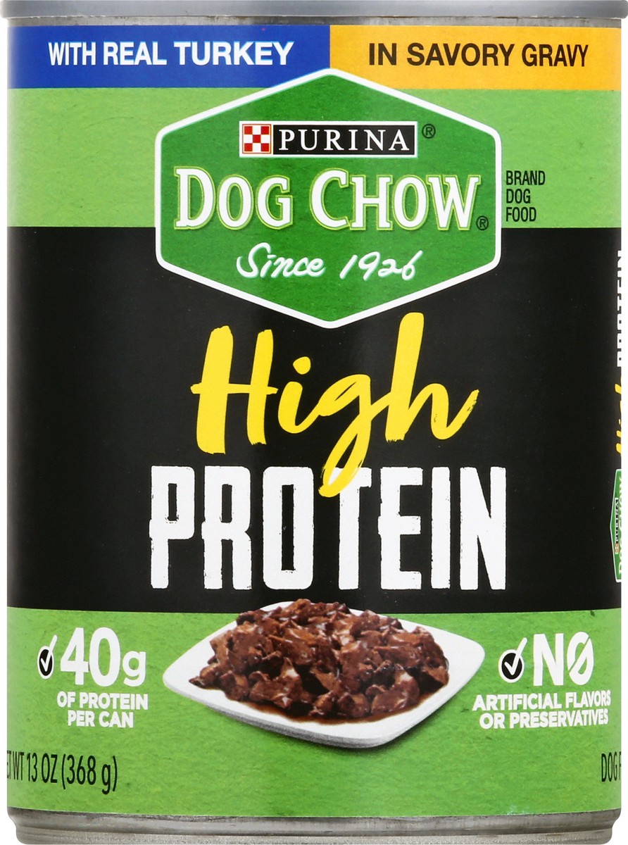 slide 7 of 9, Dog Chow Purina Dog Chow High Protein Gravy Wet Dog Food, High Protein With Real Turkey, 13 oz