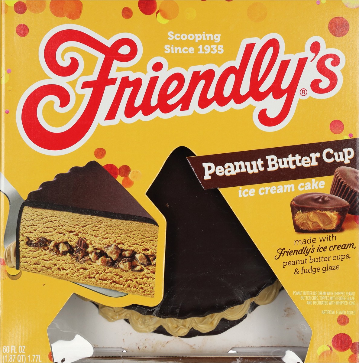 slide 9 of 9, Friendly's Peanut Butter Cup Ice Cream Cake 60 fl oz, 60 fl oz