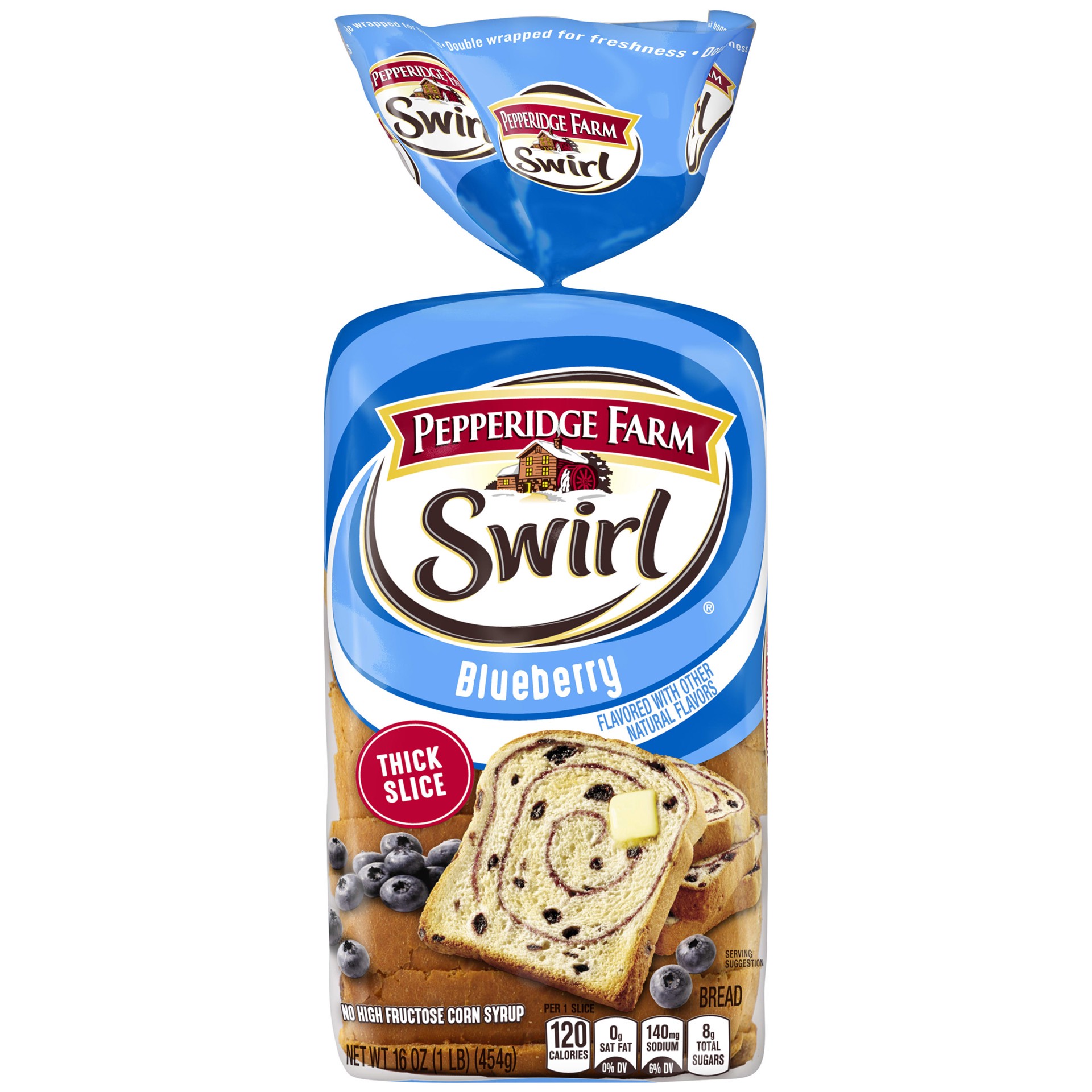 slide 1 of 5, Pepperidge Farm Swirl Blueberry Breakfast Bread, 16 oz. Bag, 16 oz