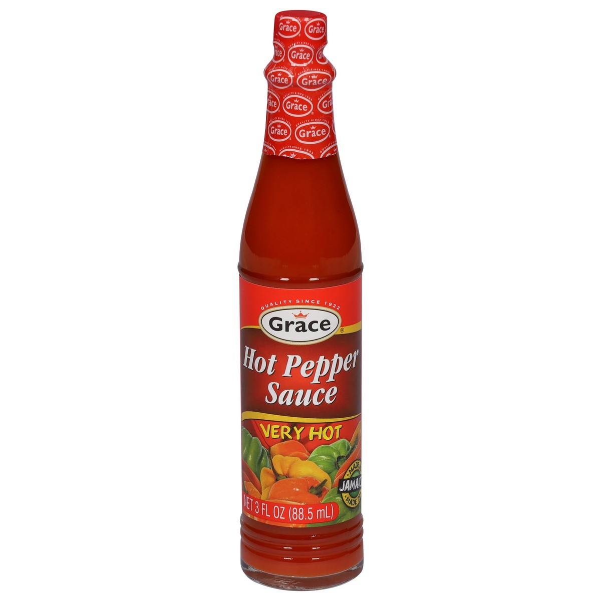 slide 1 of 9, Grace Very Hot Pepper Sauce 3 fl oz, 3 fl oz