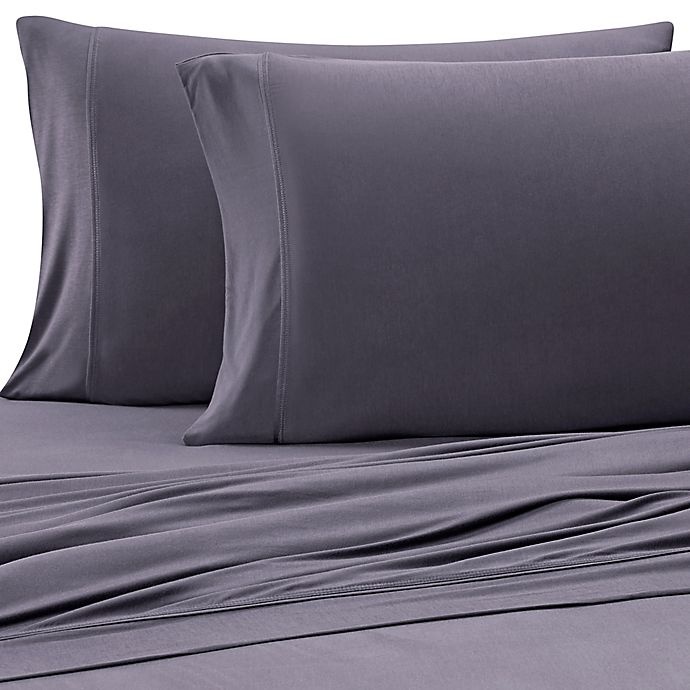 slide 1 of 1, Purple Solid Viscose Made From Bamboo Full/Queen Sheet Set - Slate Grey, 1 ct