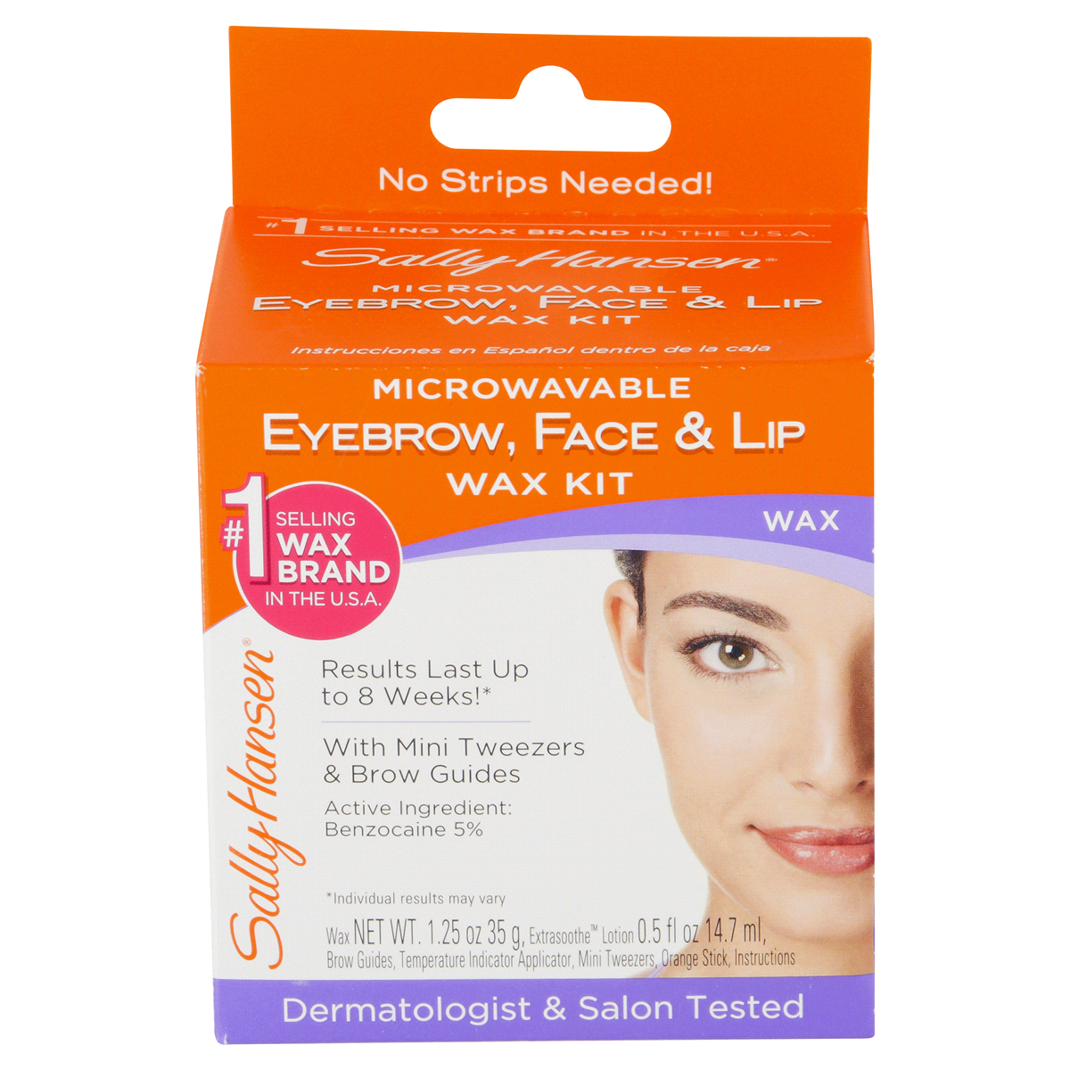 slide 1 of 5, Sally Hansen Microwavable Eyebrow, Face & Lip Wax Kit, 1.75 oz