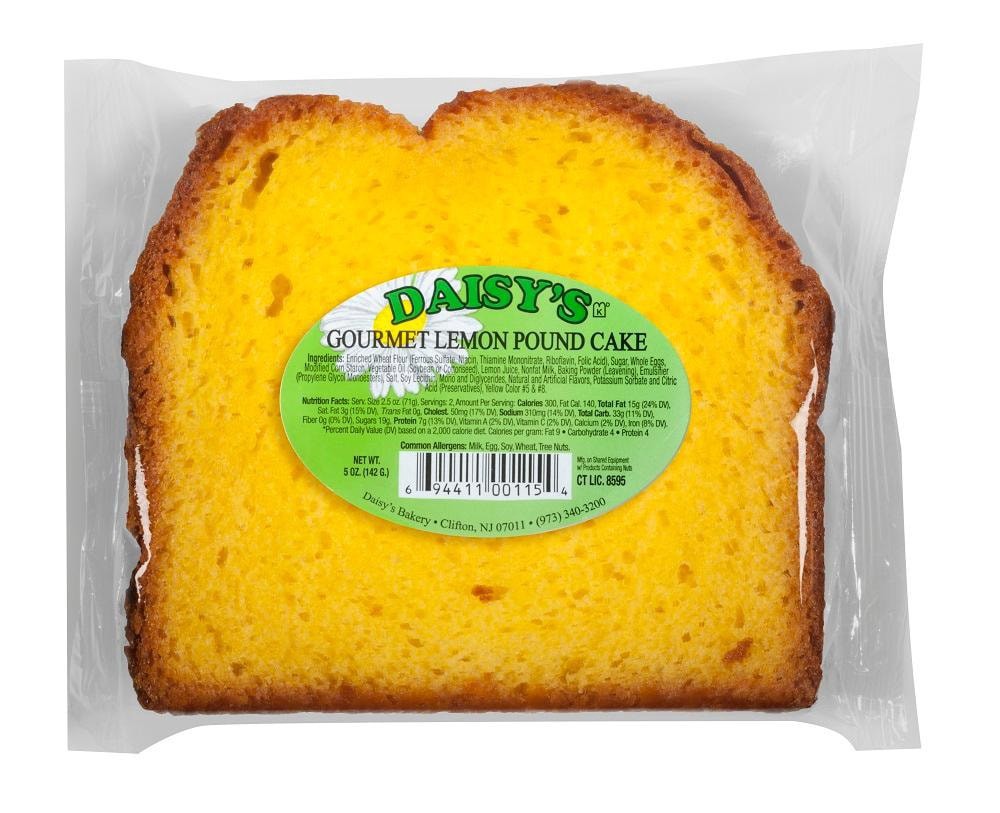 slide 1 of 1, Daisy Bakery Lemon Pound Cake Slice, 5 oz