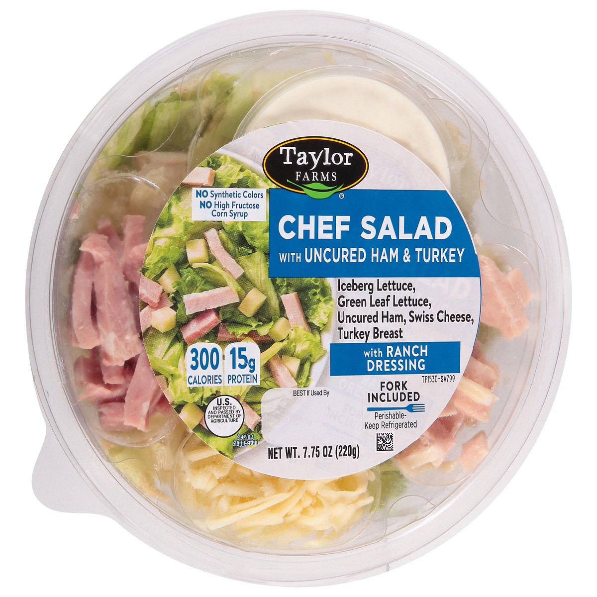 slide 2 of 9, Taylor Farms Chef Salad with Uncured Ham & Turkey 7.75 oz, 7.75 oz