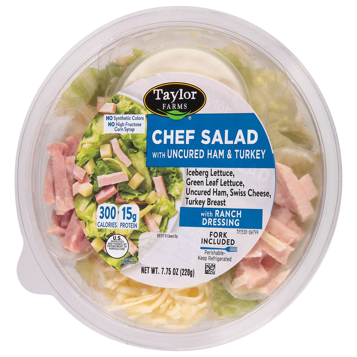 slide 3 of 9, Taylor Farms Chef Salad with Uncured Ham & Turkey 7.75 oz, 7.75 oz