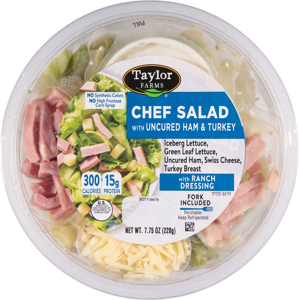 slide 6 of 9, Taylor Farms Chef Salad with Uncured Ham & Turkey 7.75 oz, 7.75 oz