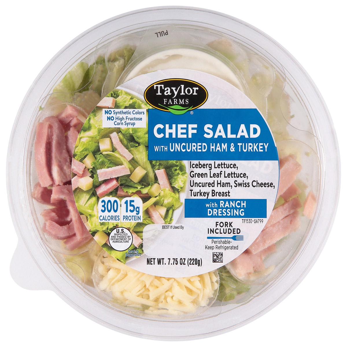 slide 1 of 9, Taylor Farms Chef Salad with Uncured Ham & Turkey 7.75 oz, 7.75 oz