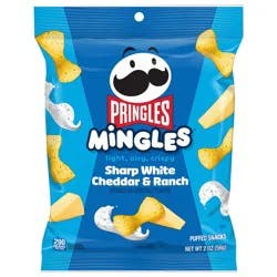 Pringles Mingles Puffed Snacks, Sharp White Cheddar and Ranch, Cheese Puffs, Salty Snacks, 2oz Bag, 1 Bag