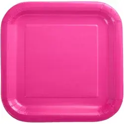 Unique Hot Pink Square Dinner Plates 9 Inch