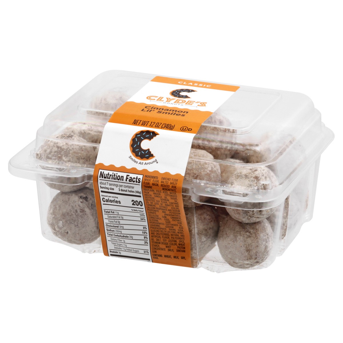 slide 3 of 9, Clyde's Classic Cinnamon Lil' Smiles Donuts 12 oz, 12 oz