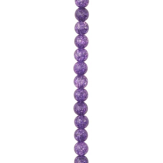 slide 1 of 3, Purple Crackled Quartz Round Beads, 6mm By Bead Landing, 6 mm