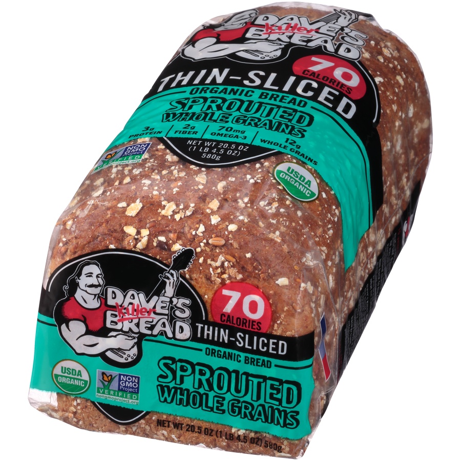 slide 3 of 8, Dave's Killer Bread Sprouted Whole Grains Thin Sliced Bread - 20.5oz, 