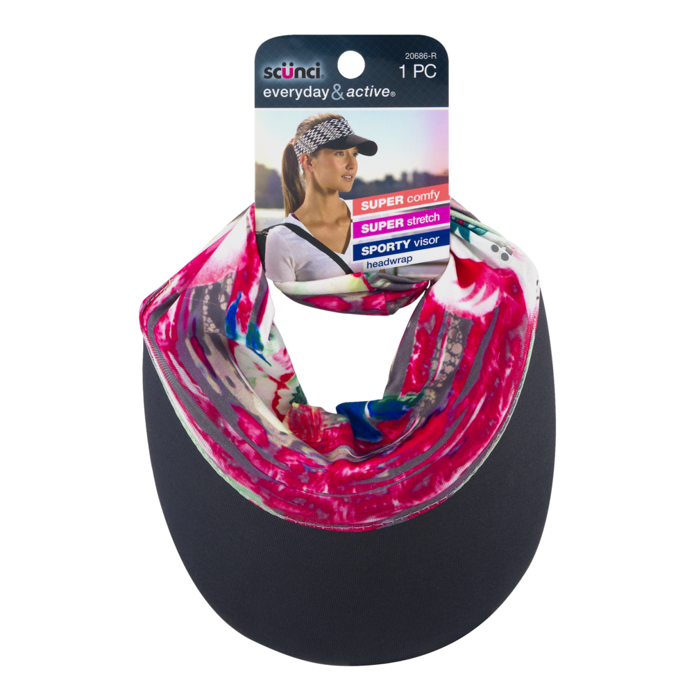 slide 1 of 1, scünci Everyday Active Visor Headwrap, 1 ct