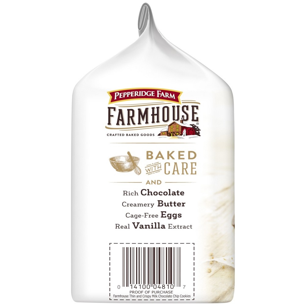 slide 3 of 9, Pepperidge Farm Farmhouse Thin & Crispy Milk Chocolate Chip Cookies - 6.9oz, 
