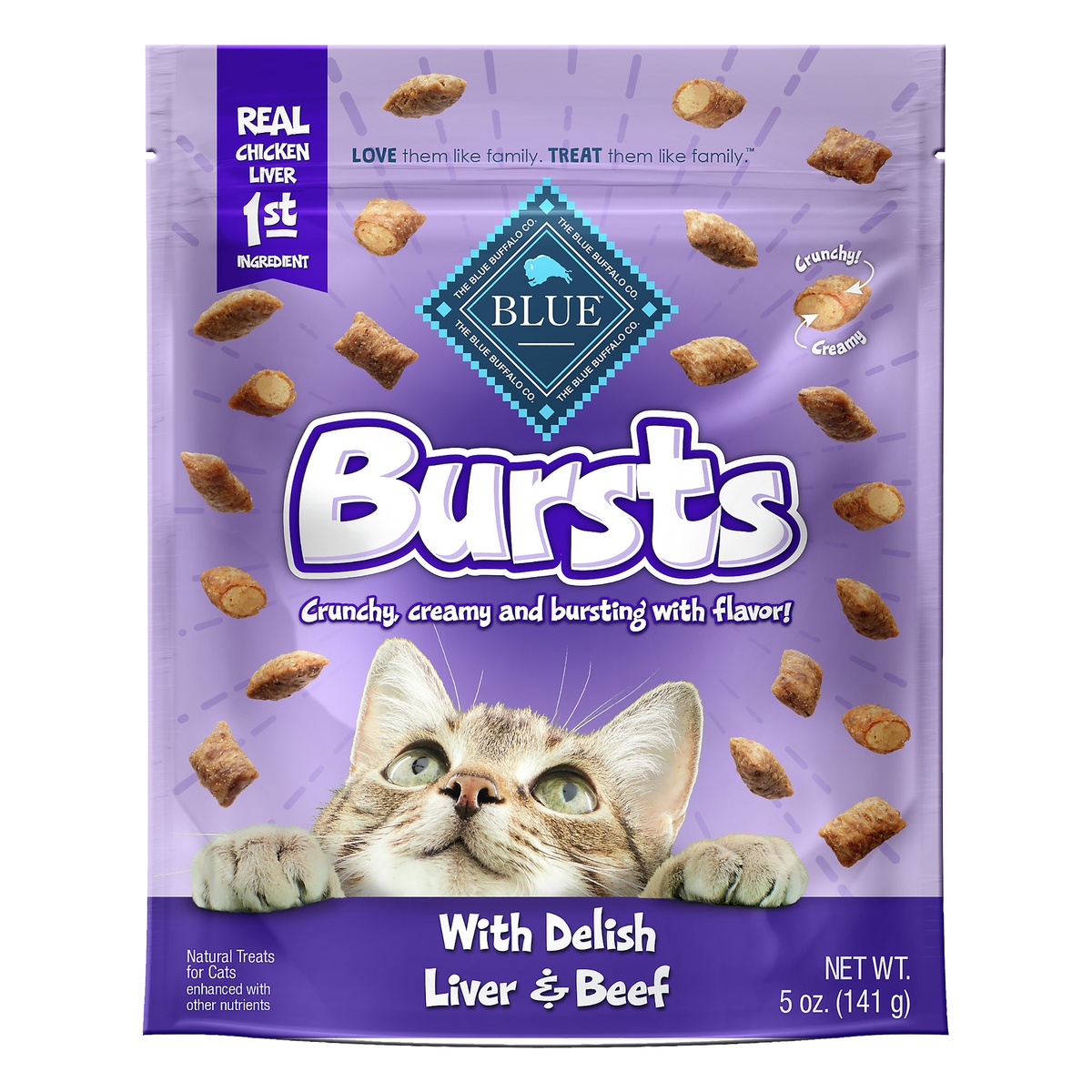 slide 1 of 1, Blue Buffalo Bursts Cat Treats Liver Beef, 1 ct