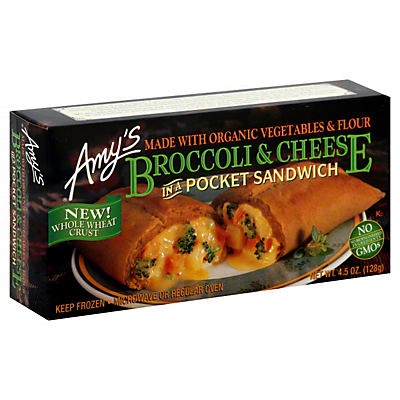 slide 1 of 1, Amy's In A Pocket Sandwich Broccoli & Cheese, 4.5 oz