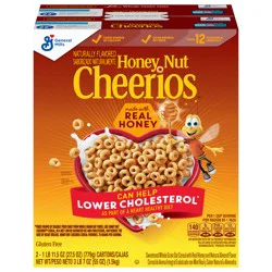 Honey Nut Cheerios Heart Healthy Breakfast Cereal, Gluten Free Cereal With Whole Grain Oats, Value Pack, 55 oz (2 Boxes)