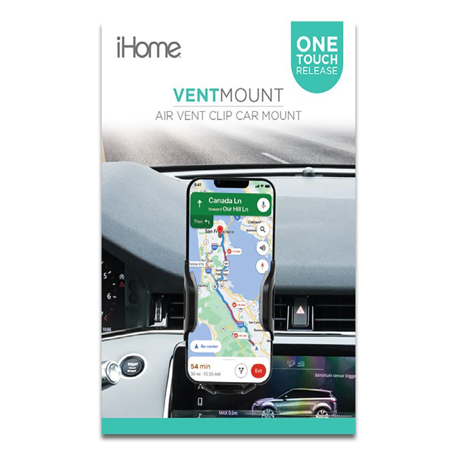 slide 1 of 1, iHome Air Vent Clip Car Mount - Black, 1 ct