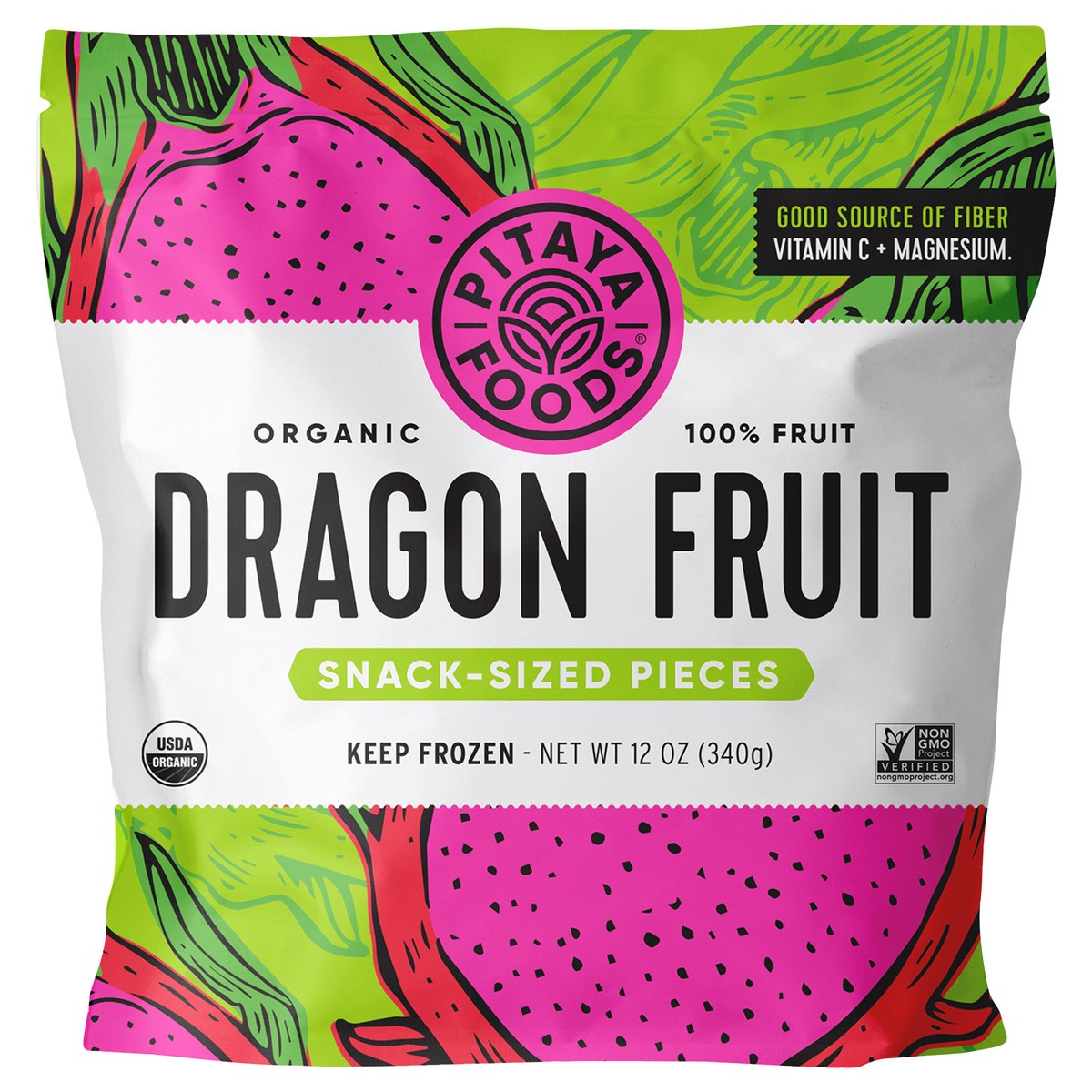 slide 1 of 14, Pitaya Foods Organic Dragon Fruit Snack-Sized Pieces 12 oz, 12 oz