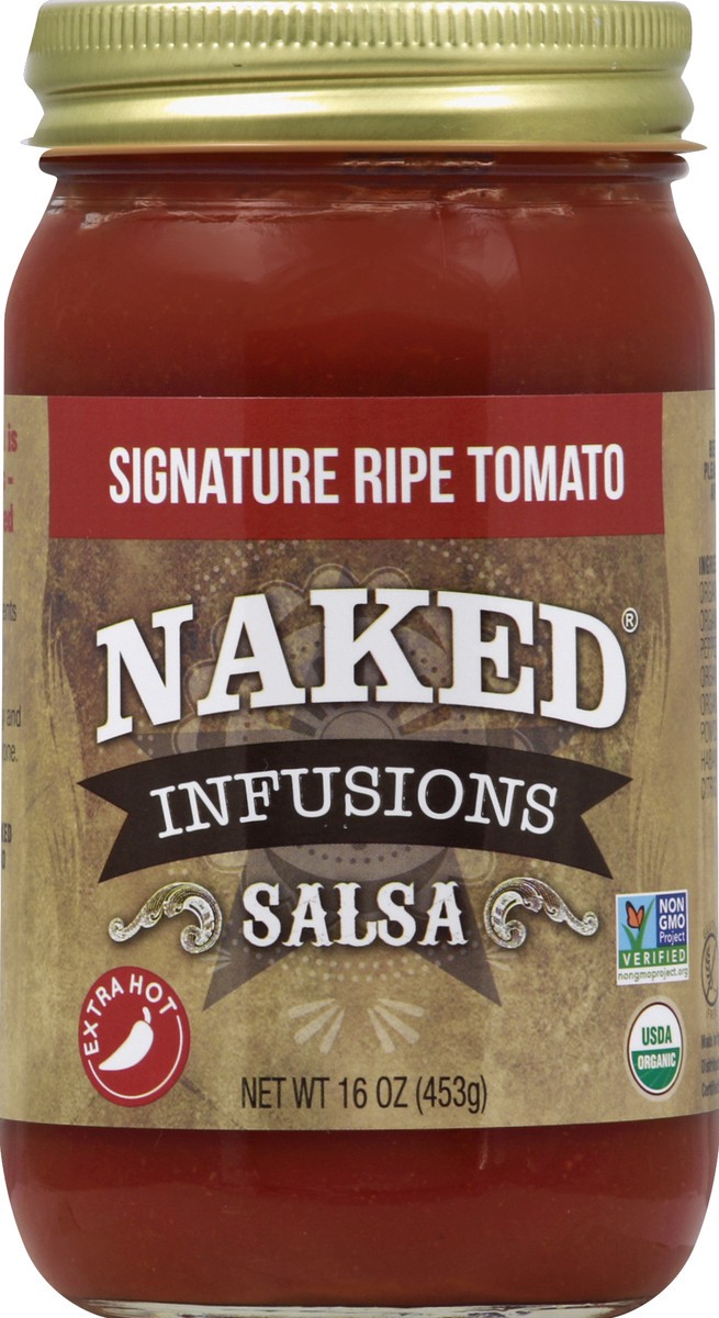 slide 2 of 2, Naked Infusions Extra Hot Signature Ripe Tomato Salsa, 16 oz