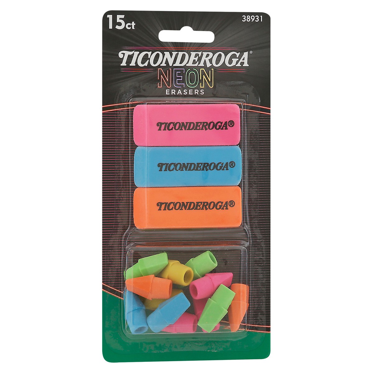 slide 7 of 9, Ticonderoga Neon Erasers 15 ea, 15 ct