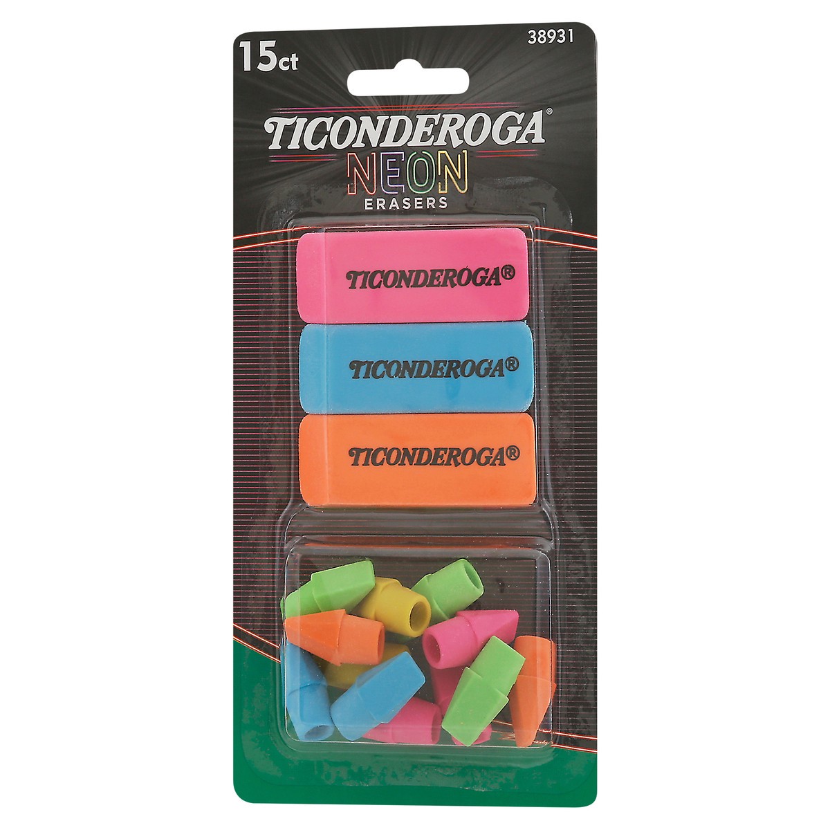 slide 8 of 9, Ticonderoga Neon Erasers 15 ea, 15 ct