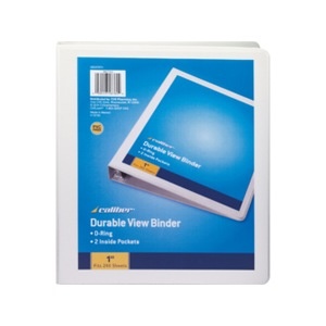 slide 1 of 1, Caliber Durable View 1 Inch Binder, White, 1 ct