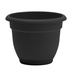 Bloem Ariana 10 inch Planter With Self-Watering Grid - Black