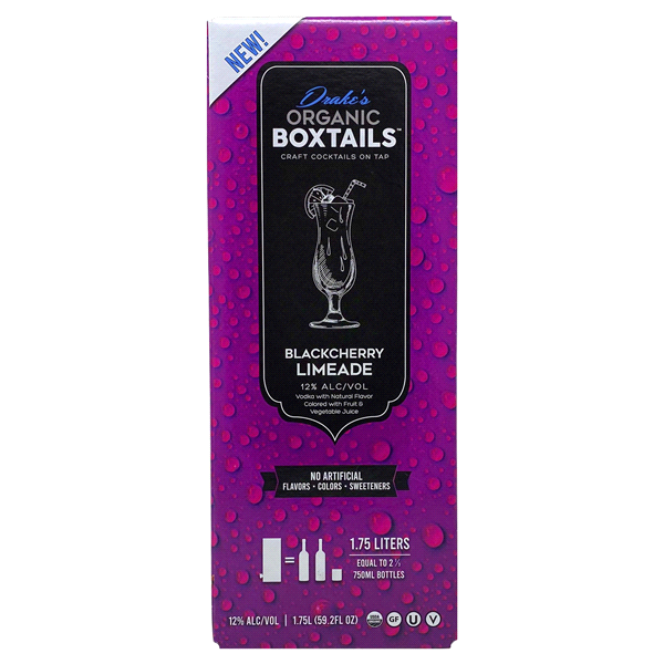 slide 1 of 1, Drake's Organic Boxtails Blackcherry Limeade, 1.75 LT, 1.75 liter