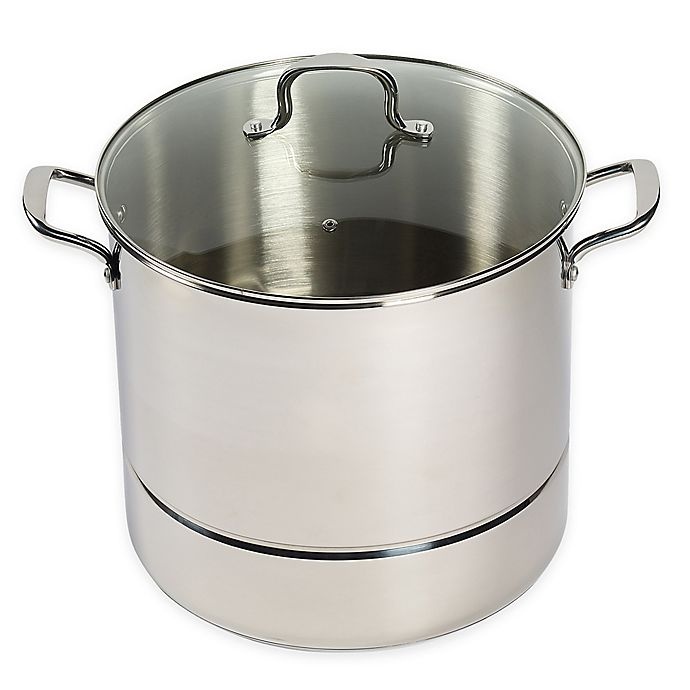 slide 1 of 2, SALT 24 qt. Stainless Steel Steamer Set, 3 ct