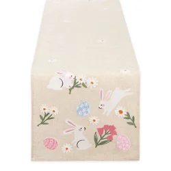 Design Imports Hoppy Easter Embellished Table Runner