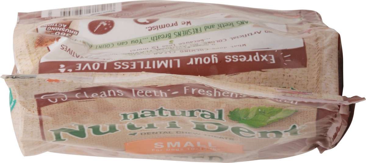 slide 4 of 9, Nylabone Nutri Dent Filet Mignon Dog Dental Chews Small - 10 lbs. to 15 Ibs.(28 Count), 28 ct
