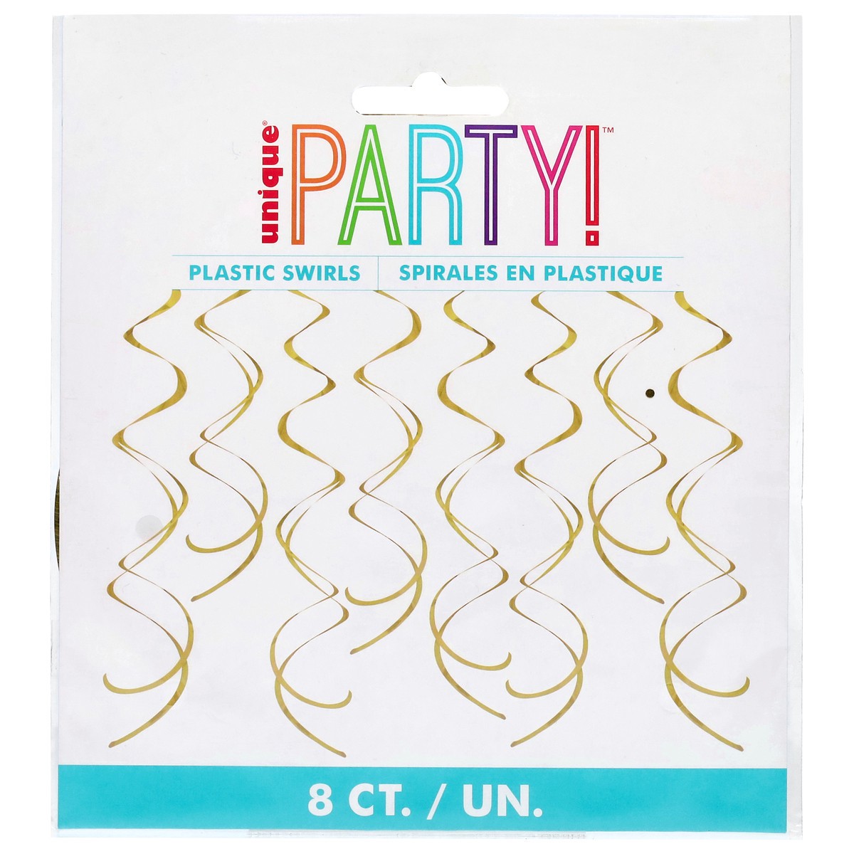 slide 2 of 4, Gold Plastic Swirl Decorations, 8 ct