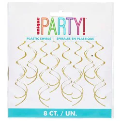 Gold Plastic Swirl Decorations
