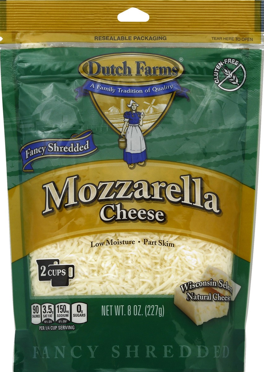 slide 3 of 3, Dutch Farms Cheese, Fancy Shredded, Mozzarella, 8 oz