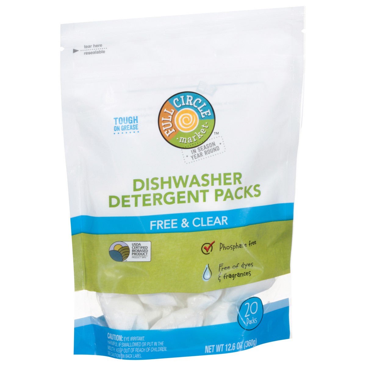 slide 7 of 13, Full Circle Market Free & Clear Dishwasher Detergent Packs 20 ea, 20 ct