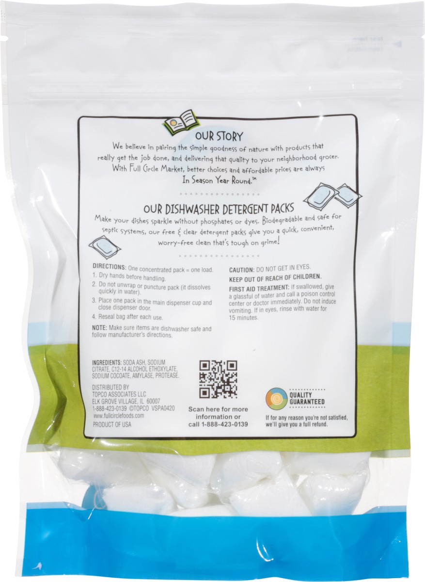 slide 11 of 13, Full Circle Market Free & Clear Dishwasher Detergent Packs 20 ea, 20 ct