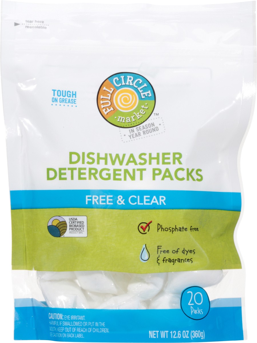 slide 9 of 13, Full Circle Market Free & Clear Dishwasher Detergent Packs 20 ea, 20 ct