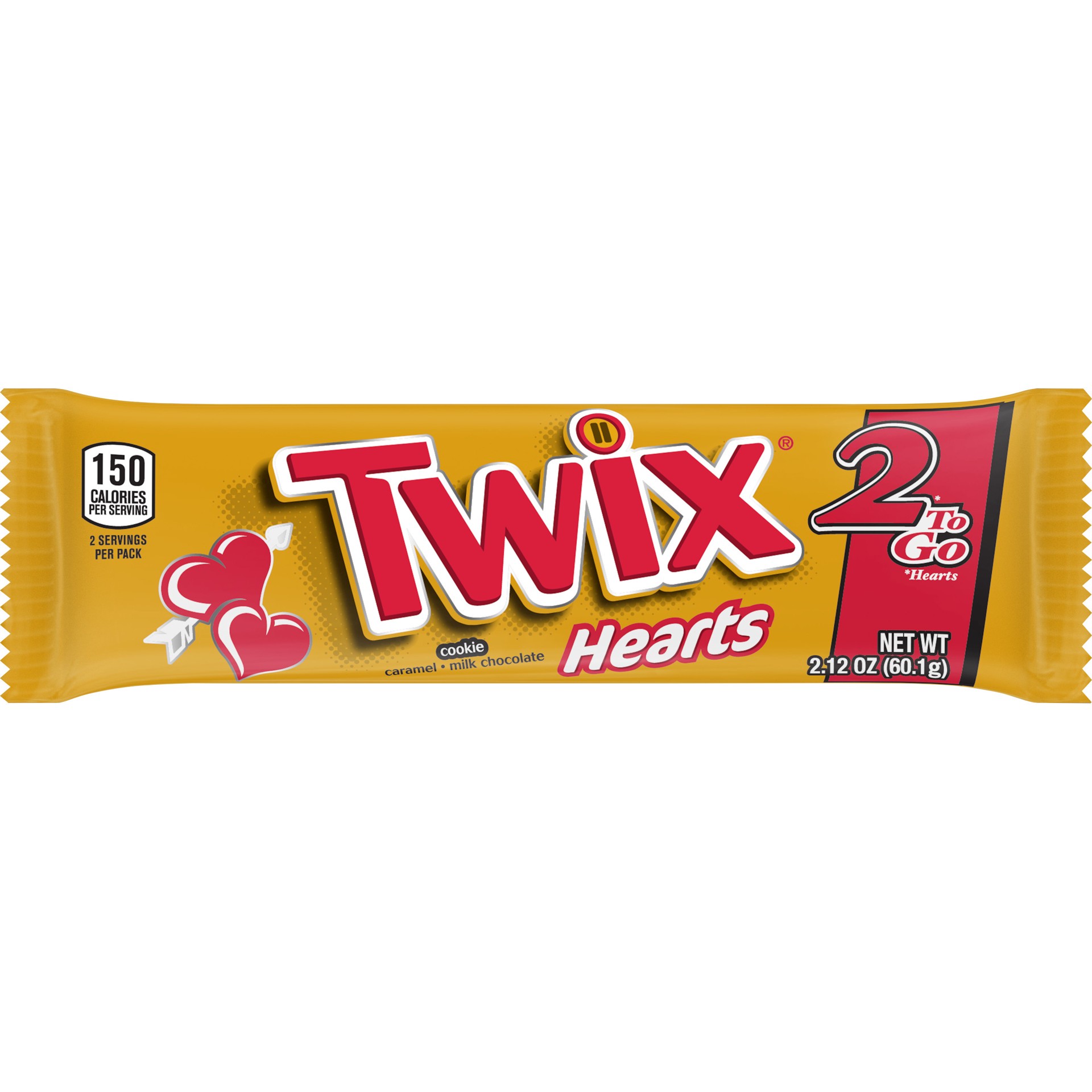 slide 1 of 4, TWIX Valentine's Day Chocolate Share Size Caramel Cookie Bar Candy Heart, 2.12-Ounce Bar, 2.12 oz