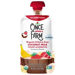 Once Upon a Farm Coconut Milk Yogurt Alternative Mixed Strawberry Banana, 3.2oz