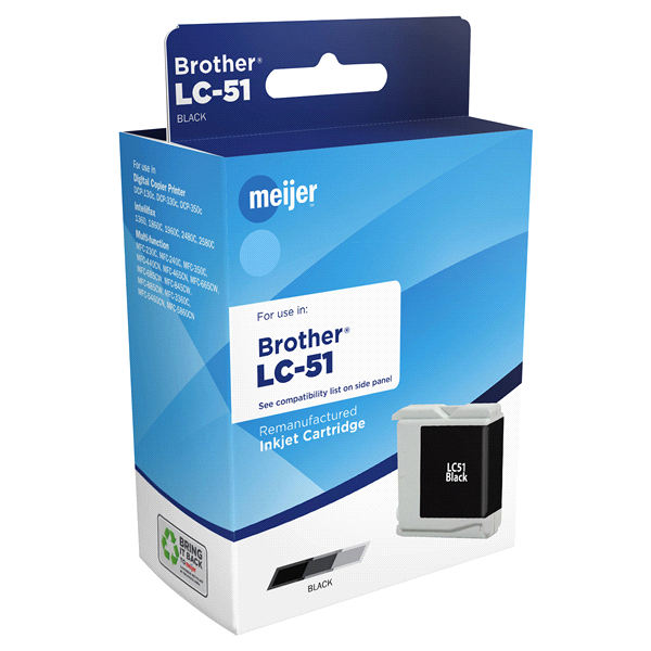 slide 1 of 1, Meijer Brand Brother LC51 Inkjet Cartridge, Black, 1 ct