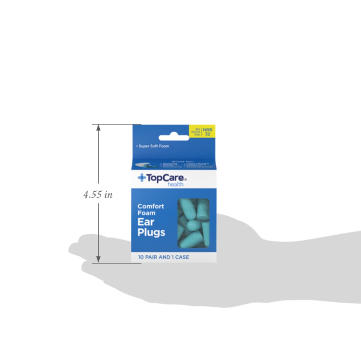 slide 8 of 12, TopCare Health NRR 32 Comfort Foam Ear Plugs 1 Set, 1 ct