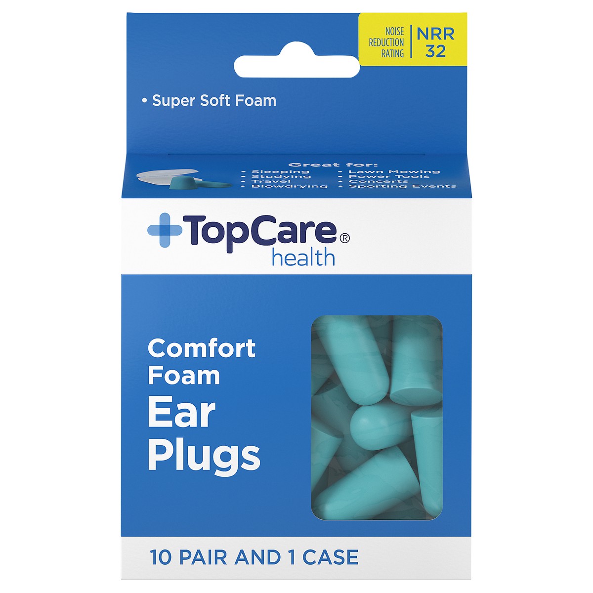 slide 3 of 12, TopCare Health NRR 32 Comfort Foam Ear Plugs 1 Set, 1 ct