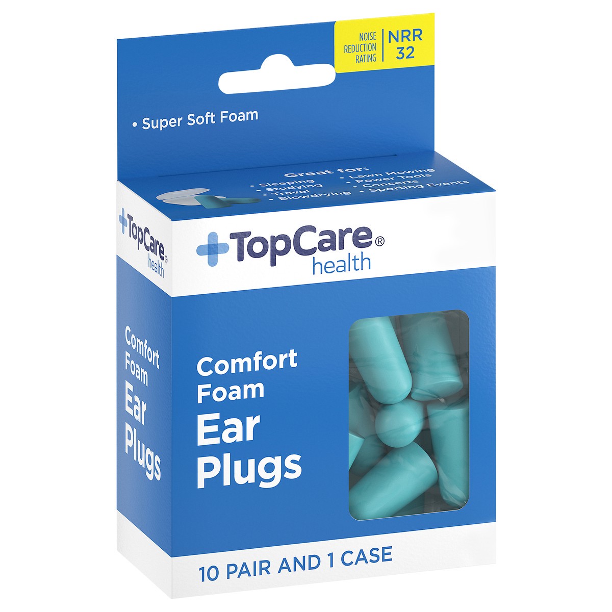 slide 2 of 12, TopCare Health NRR 32 Comfort Foam Ear Plugs 1 Set, 1 ct