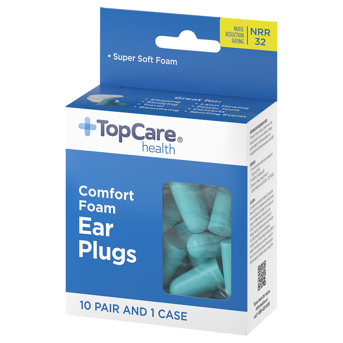 slide 7 of 12, TopCare Health NRR 32 Comfort Foam Ear Plugs 1 Set, 1 ct